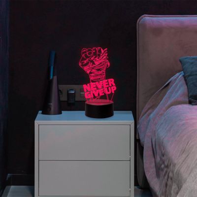 Never give up 3D led lamp with 7 Color Changing Light Home Decoration Night Light